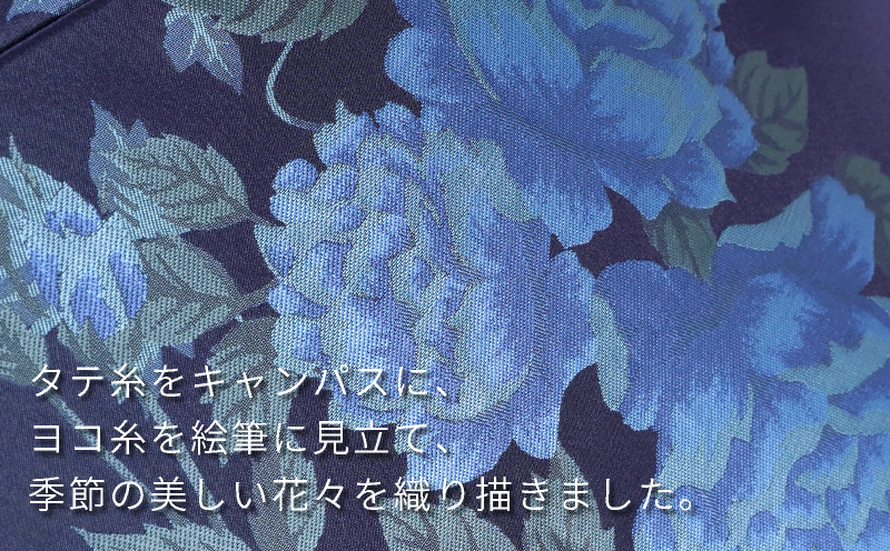 【槙田商店】晴雨兼用折りたたみ傘　絵おり　バラとぶどう　ネイビー｜送料無料 槙田商店 傘 雨傘 おしゃれ レディース 贈答 プレゼント ギフト 母の日 誕生日 日本製 女性 長傘 晴雨兼用 ブランド 高品質 婦人用 日傘 UV加工 ネイビー