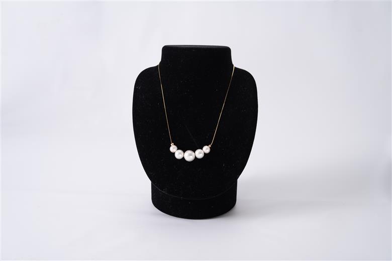 コットンパール「ホワイト」ゴールドチェーンネックレス 「ホワイト」ゴールドチェーン