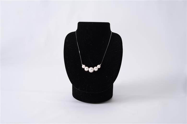 コットンパール「ホワイト」シルバーチェーンネックレス 「ホワイト」シルバーチェーン