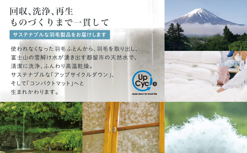 【富士新幸謹製】「サステナブルな羽毛」2WAY コンパクトマット［ベルク］ アップサイクルダウン　アウトドア　キャンプ　防災用　非常用　ごろ寝　お昼寝布団　ベビー