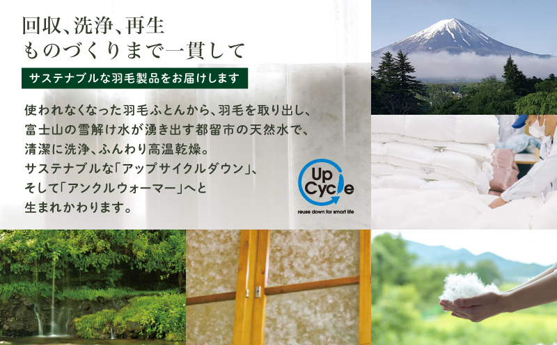 【富士新幸謹製】「サステナブルな羽毛」アンクルウォーマー［エルブ］ アップサイクルダウン｜レッグウォーマー・ショート丈　ダウン