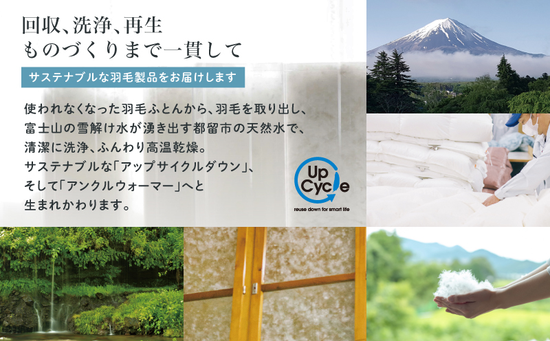 【富士新幸謹製】「サステナブルな羽毛」アンクルウォーマー［ベルク］ アップサイクルダウン｜レッグウォーマー・ショート丈 ダウン