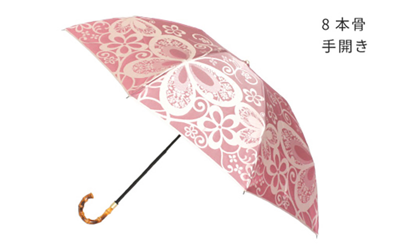 【槙田商店】晴雨兼用折りたたみ傘　kirie　蝶々　ワインレッド｜送料無料 槙田商店 傘 雨傘 おしゃれ レディース 贈答 プレゼント ギフト 母の日 誕生日 日本製 女性 長傘 晴雨兼用 ブランド 高品質 婦人用 日傘 UV加工 kirie