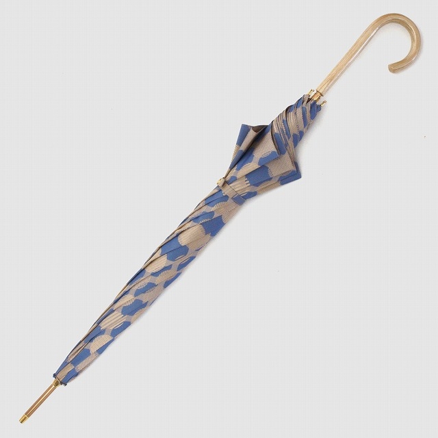 【槙田商店】晴雨兼用長傘　ノルディック　ドットコラージュ　ブルー