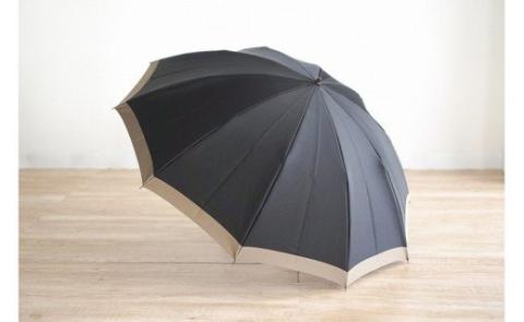 【数量限定】橘　折りたたみ傘　60cm　10本骨(ブラック×ベージュ)　高級傘　プレゼント　ご褒美 ブラック×ベージュ