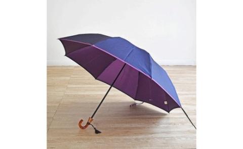 【数量限定】かさね　折りたたみ傘　55cm　8本骨(ネイビー×パープル)　高級傘　プレゼント　ご褒美 ネイビー×パープル