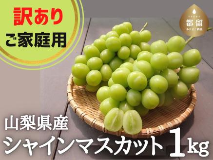 訳あり シャインマスカット １kg ご家庭用 山梨県産【味や品質には問題なし】: 都留市ANAのふるさと納税