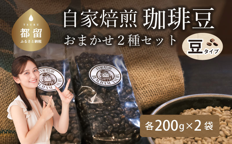 自家焙煎豆 豆のまま　おまかせ２種類　コーヒー　珈琲　コーヒー豆　豆　生豆　水蒸気焙煎　焙煎　マイルドブレンド　ケニア　サントス　モカ　マンデリン　こだわり おまかせ２種類