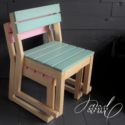 【＆CRAFTS】キッズスタッキングチェア -Pink-