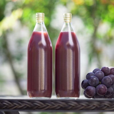 ぶどうジュース 1000ml 2本 葡萄の産地からお届けする 巨峰 100%贅沢ストレートジュース