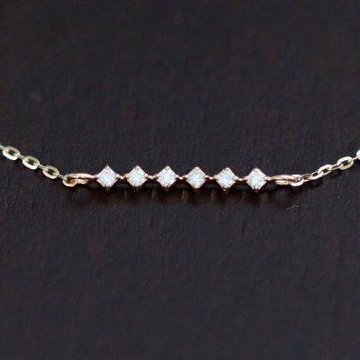 K18ダイヤモンドチェーンブレスレット【ダイヤ0.04ct・17cm】マグネット【配送不可地域：沖縄県】