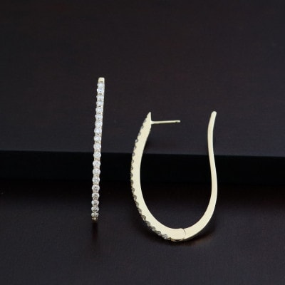 K18ダイヤモンドフープピアス【ダイヤ0.50×0.50ct】【配送不可地域：沖縄県】