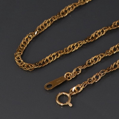 K24純金スクリュー47チェーンネックレス42cm【配送不可地域：沖縄県】