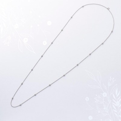 プラチナダイヤモンドステーションロングネックレス 16pcs Total 1ct 全長80cm【配送不可地域：沖縄県】