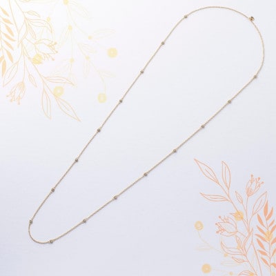 K18 ダイヤモンドステーションロングネックレス　Total 1ct 16pcs 全長80cm【配送不可地域：沖縄県】