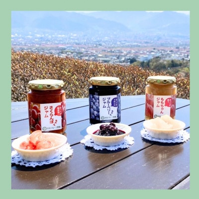 山梨 はぎふる 桃ジュース3本＆手作りジャム3種各1本