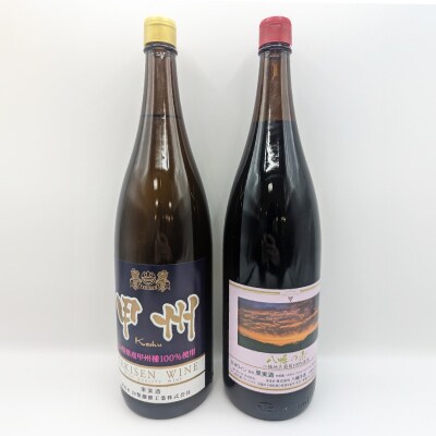 【山梨市産】一升瓶赤白ワインセット(3)