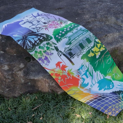 ぐらいん手ぬぐい「うつくし山梨市・新緑の西沢渓谷」計2枚