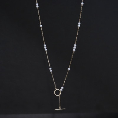 K18あこや真珠ベビー2Wayステーションネックレス【3.0-3.5mm・70cm】【配送不可地域：沖縄県】