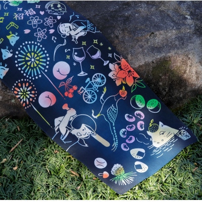 ぐらいん手ぬぐい「山梨市宝づくし・花豆・新緑の西沢渓谷」計3枚