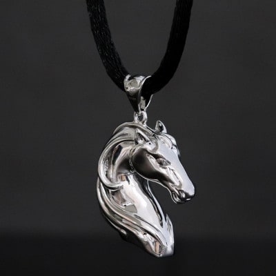 SV925 馬 無垢ペンダント【重さ25g・長さ50cm】【配送不可地域：沖縄県】