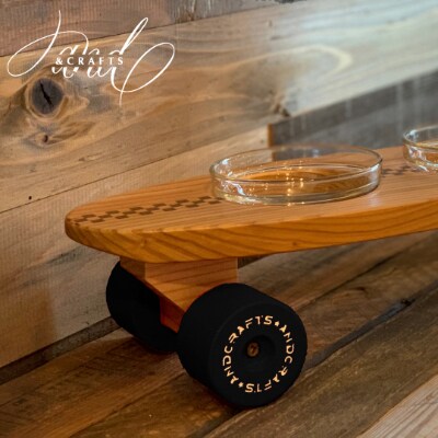 【＆CRAFTS】Pet bowls stand-3BOWLS-(Black)※名入れプレート付き