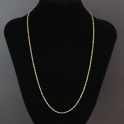 K24純金クラリスチェーンネックレス45cmスライドムーブ付き【配送不可地域：沖縄県】