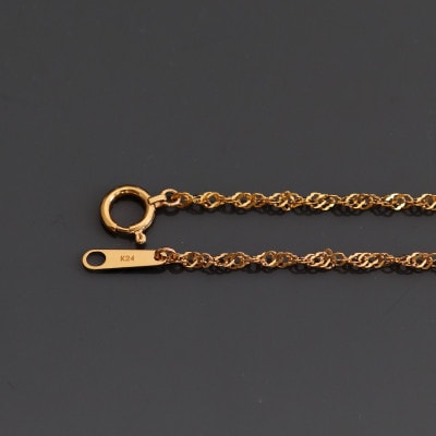 K24純金ワイドスクリューブレスレット18cm【配送不可地域：沖縄県】