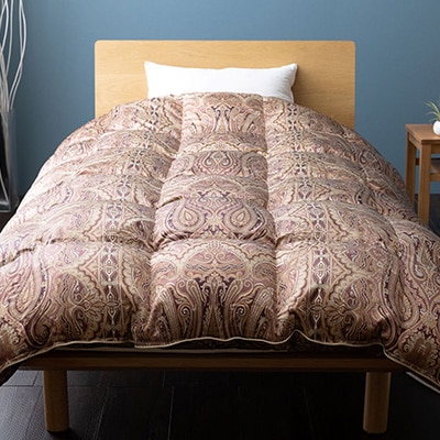 【甲州羽毛ふとん】シルク100%羽毛本掛けふとん (シングル) ピンク カバー付き　37