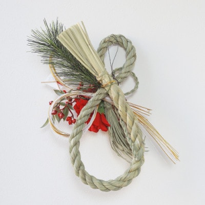 【お正月飾り】伝統的なしめ縄のアーティフィシャルフラワーアレンジメント お年賀お歳暮にも