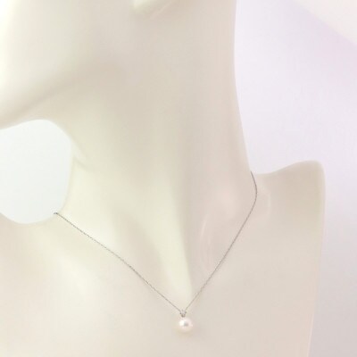 プラチナあこや真珠7.5-8.0mmペンダント【ダイヤ0.05ct】【配送不可地域：沖縄県】