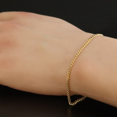 K18シングル喜平ブレスレット約3.7g 長さ18cm・幅2.3mm・厚さ1.0mm【配送不可地域：沖縄県】