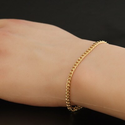 K18シングル喜平ブレスレット約7.3g 長さ18cm・幅3.7mm・厚さ1.3mm【配送不可地域：沖縄県】