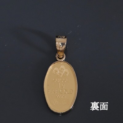 K24純金マリア1gペンダントヘッド【オーバル】【配送不可地域：沖縄県】