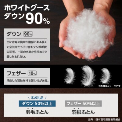 【抗菌・抗ウイルス加工】肌掛け羽毛布団(シングル)綿100% 日本製 春夏OK【甲州羽毛ふとん】