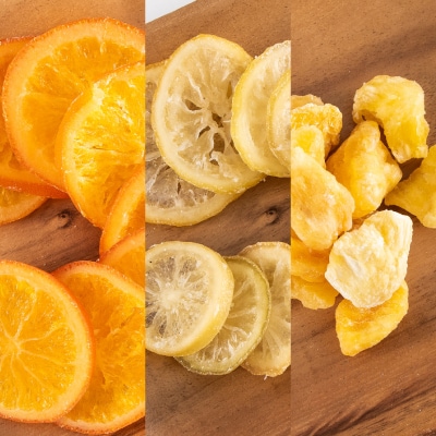 やまなし半生ドライフルーツ食べ比べ3種セット(レモン/ オレンジ /パイン) 305g