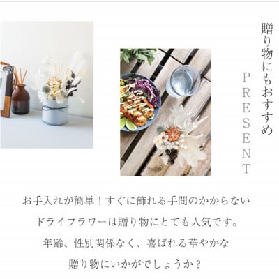 ドライフラワー「セレンホワイト」 おしゃれ そのまま飾れる シンプルで美しいアレンジ