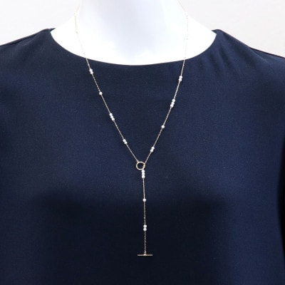 K18あこや真珠ベビー2Wayステーションネックレス【3.0-3.5mm・70cm】【配送不可地域：沖縄県】