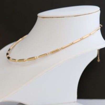 K18デザインオメガネックレス45cm【配送不可地域：沖縄県】