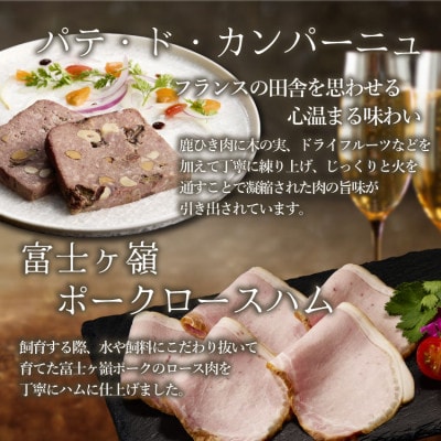 富士山麓の恵みを味わうプレミアムジビエ6種セット 鹿肉ソーセージ、カンパーニュ、ロースハムなど詰合せ【配送不可地域：離島】