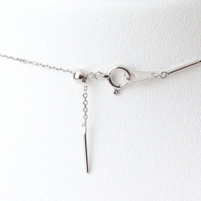 K18WGあこや真珠ナチュラルブルー8.0-8.5mmオメガタイプスルーネックレス【配送不可地域：沖縄県】