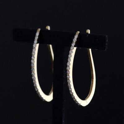 K18ダイヤモンドフープピアス【ダイヤ0.50×0.50ct】【配送不可地域：沖縄県】