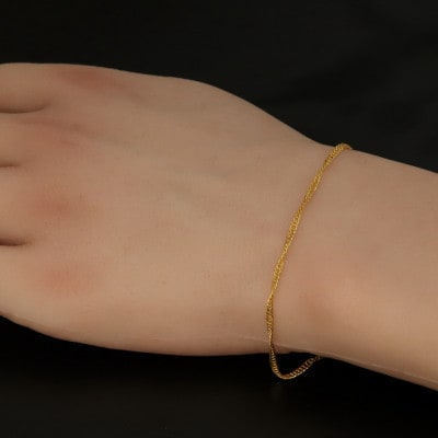 K24純金ワイドスクリュー30ブレスレット18cm【配送不可地域：沖縄県】