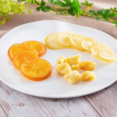 やまなし半生ドライフルーツ食べ比べ3種セット(レモン/ オレンジ /パイン) 305g
