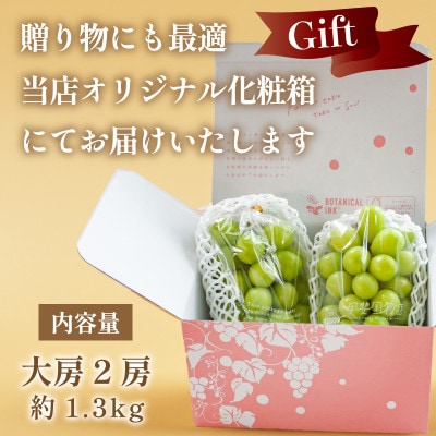 【2026年発送分先行受付】数量限定 特選 プレミアムシャインマスカット 大房2房 山梨から産地直送【配送不可地域：離島】