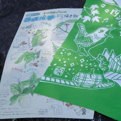 ぐらいん手ぬぐい「うつくし山梨市・新緑の西沢渓谷」計2枚