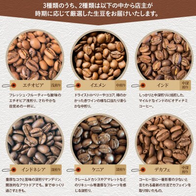 自家焙煎スペシャルティコーヒー豆 店主おすすめ3種 計300g