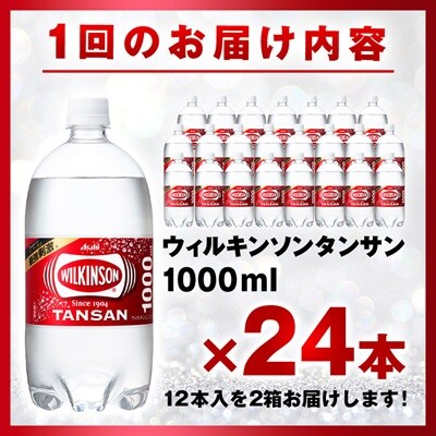 【毎月定期便】【2か月お届け】ウィルキンソン タンサン 1000ml【12本入】2箱 アサヒ全2回