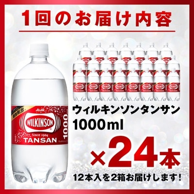【毎月定期便】【3か月お届け】ウィルキンソン タンサン 1000ml【12本入】2箱 アサヒ全3回