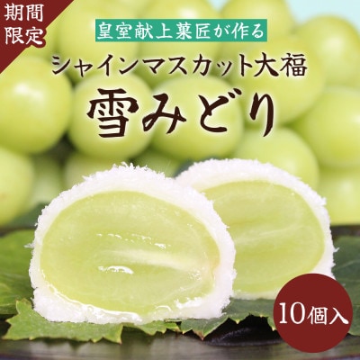 【2026年先行受付】山梨県産シャインマスカットのフルーツ大福「雪みどり」10個入 皇室献上菓匠【配送不可地域：離島】